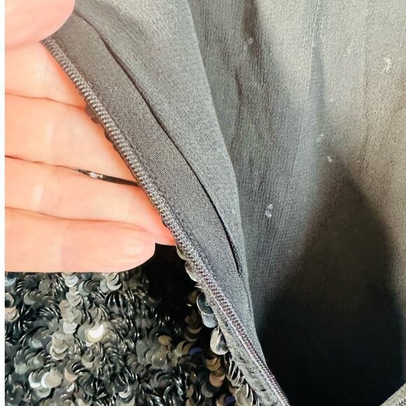 Le Lis Blanc Black Sequin Sleeveless Tank Womens L 100% Viscose Vintage Evening - Picture 8 of 8